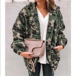 Camo Print Zip Up Jacket